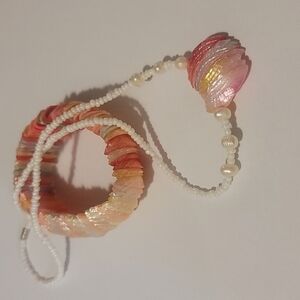 Vintage 1980s Colorful Shell bracelet Multi Boho Beach Summer Accessories